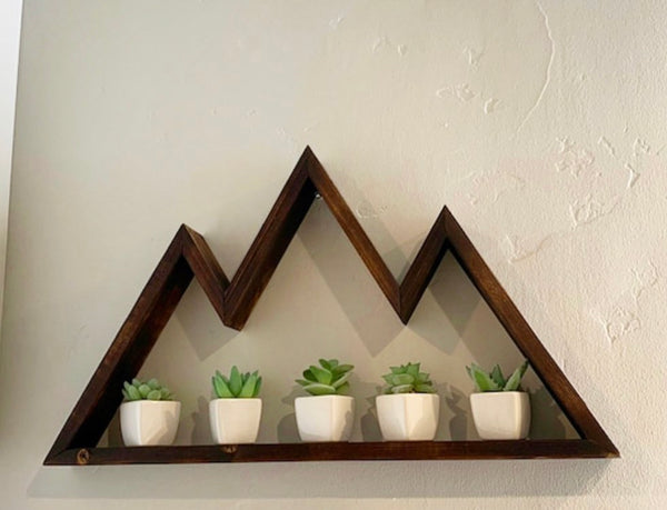 Wood Burned Mountain Shelf